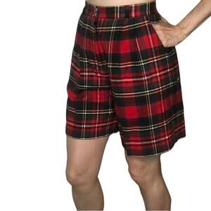 Vintage plaid flannel shorts bermuda small